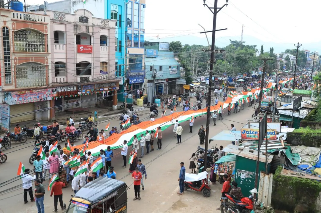  ଜୟପୁରରେ ୪୫୨ମିଟର ତ୍ରିରଙ୍ଗା ଶୋଭାଯାତ୍ରା