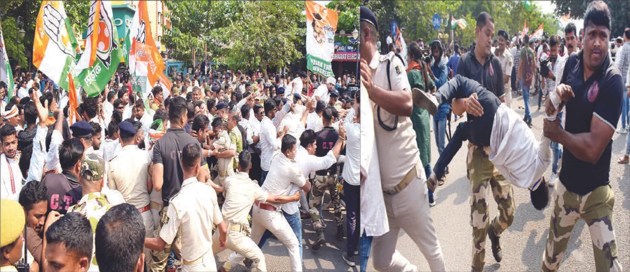  ପ୍ରଦେଶ ଯୁବ କଂଗ୍ରେସର ‘ନବୀନ ହଟାଅ, ଓଡ଼ିଶା ବଞ୍ଚାଅ’ ସଭା: ନବୀନ ନିବାସ ଘେରାଉ ବେଳେ ପୁଲିସ ସହ ଧସ୍ତାଧସ୍ତି