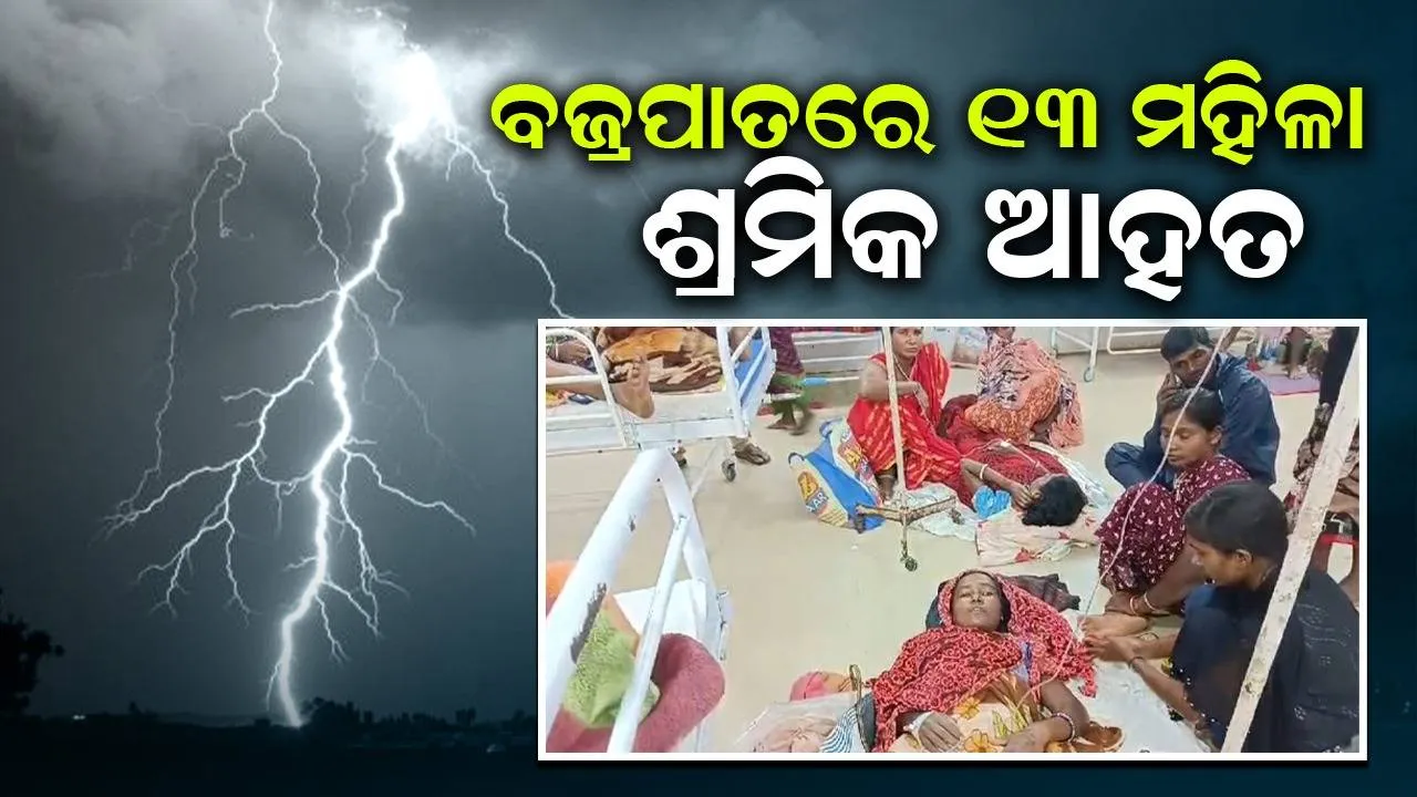  ବିଲରେ ଧାନ ରୋଇବା ସମୟରେ ବଜ୍ରପ।ତ: ୧୩ ମହିଳା ଶ୍ରମିକ ଆହତ, ୨ ଗୁରୁତର