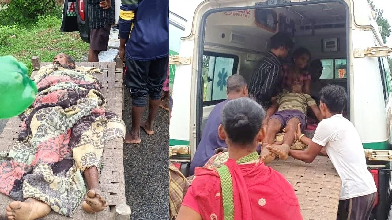  ଗାଁର ରାସ୍ତା ଶୋଚନୀୟ: ଖଟିଆରେ ବୁହା ହେଲେ ରୋଗୀ