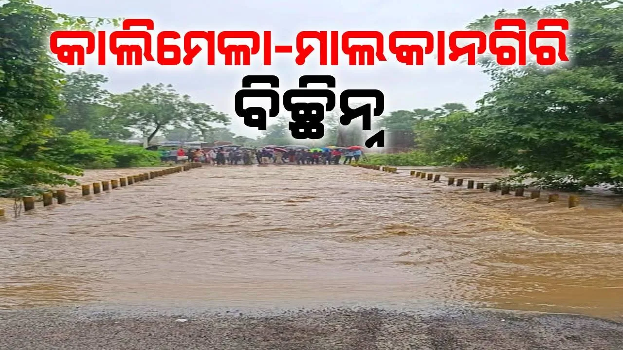  ଲଗାଣ ବର୍ଷାରେ ବୁଡ଼ିଲା ପୋଲ, କାଳିମେଳାରୁ ମାଲକାନଗିରି ଯାତାୟତ ଠପ୍