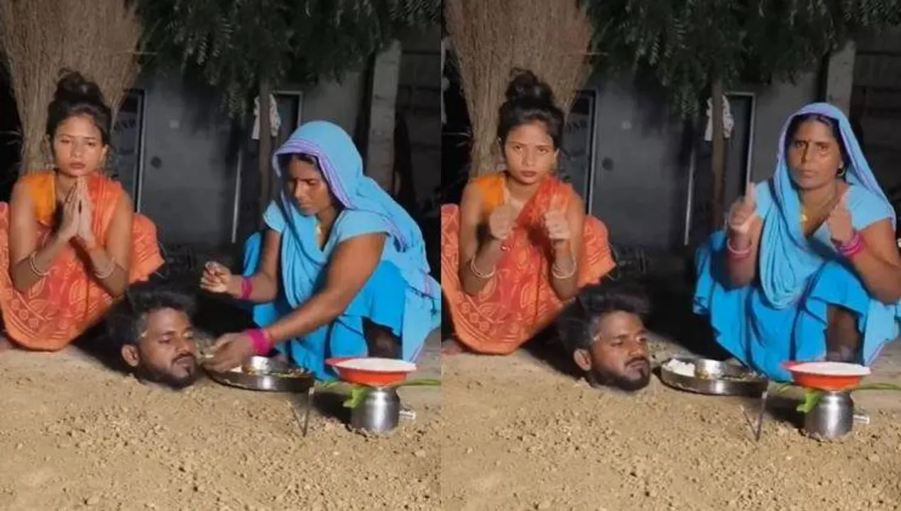  ବେକ ଯାଏଁ ମାଟିରେ ପୋତି ରିଲ୍ ତିଆରି, ଦେଖନ୍ତୁ ଭାଇରାଲ ଭିଡ଼ିଓ...