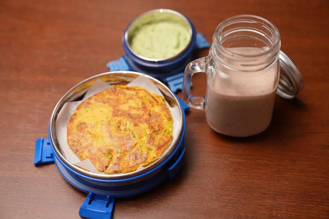 Oats Cheela  Coconut Peanut Chutney  Fig Walnut Smoothie