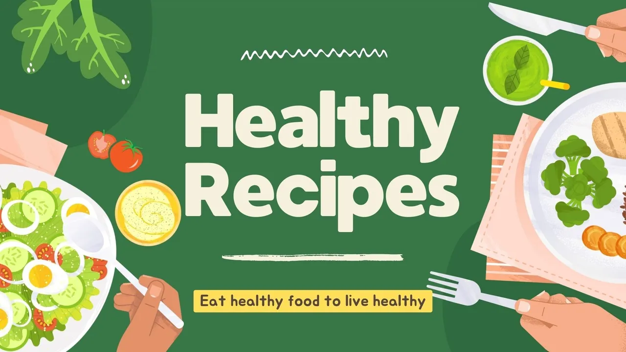 Green and Beige Illustrative Healthy Food Presentation