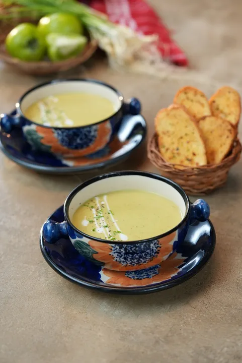 Roasted Green Tomato and Green Garlic Soup - YT