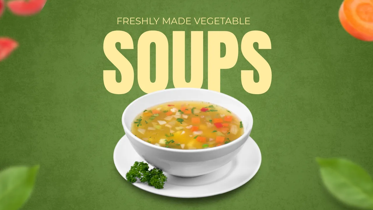 Green And Yellow Vegetable Soup Food Promotion Instagram Post