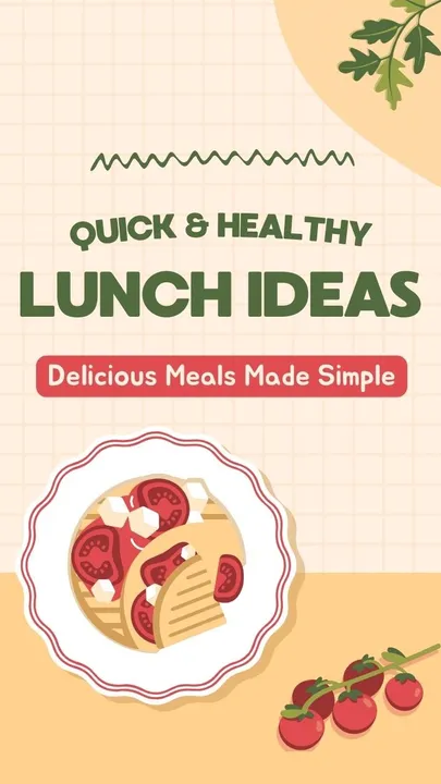 Yellow Illustrated Quick & Healthy Lunch Ideas Presentation