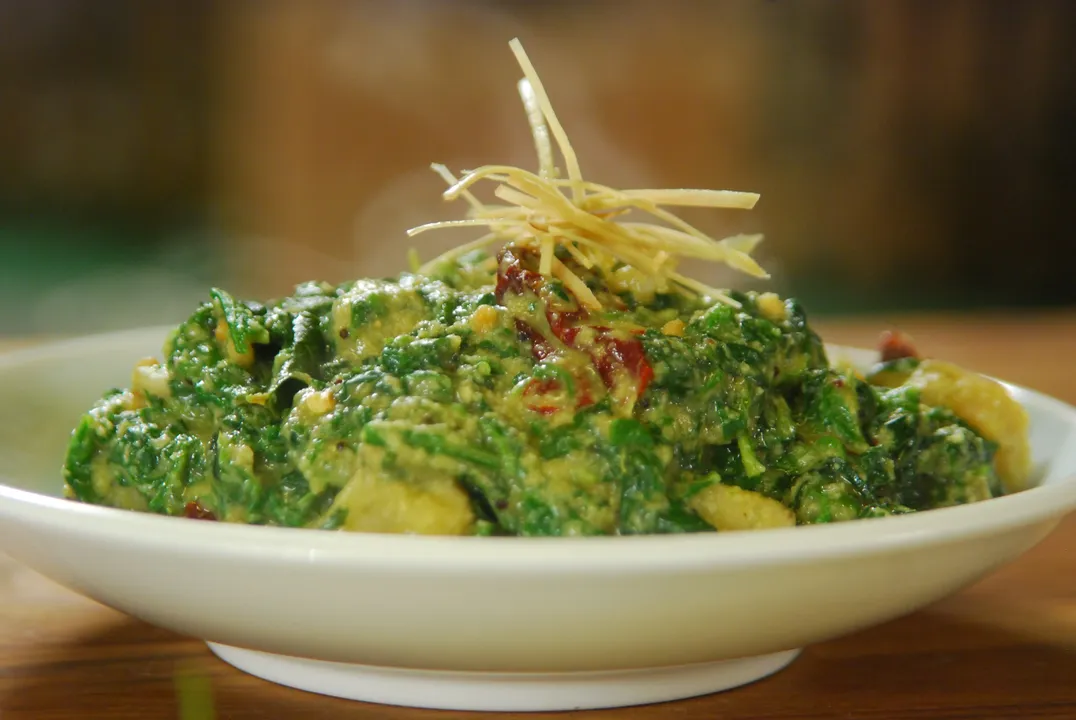 Raw Banana with Greens - SKK