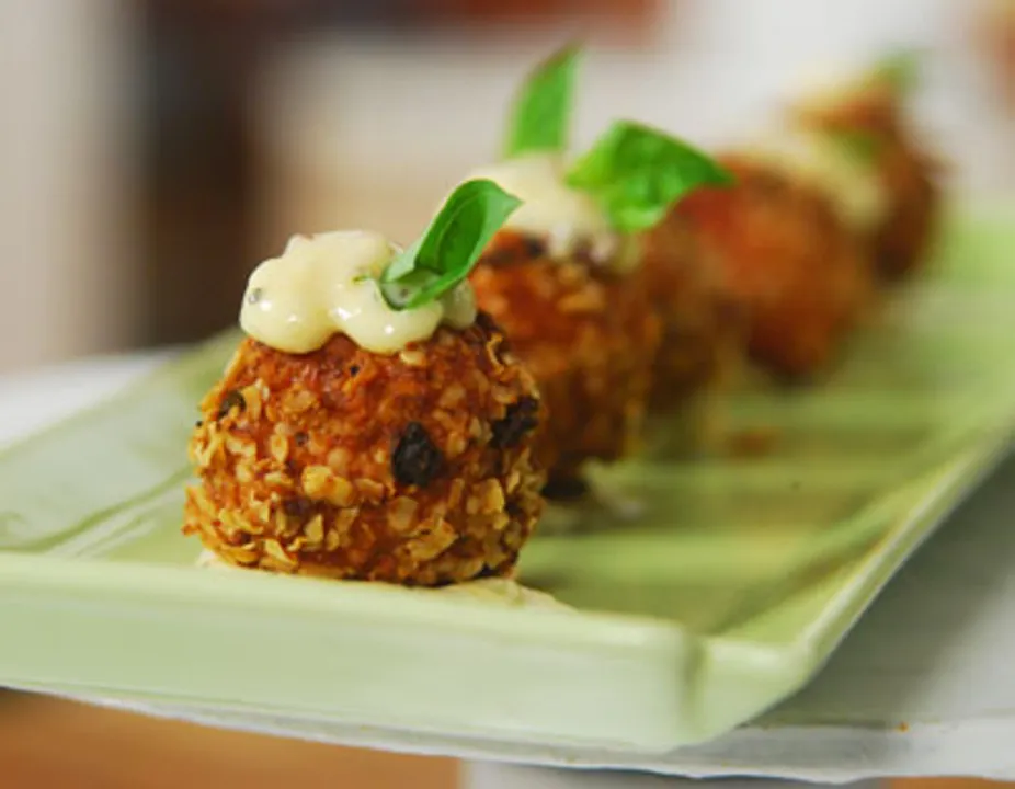 Oat Crusted Tomato Arancini