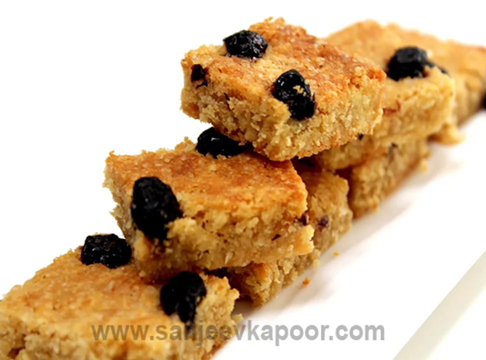 Coconut Squares with Blueberries
