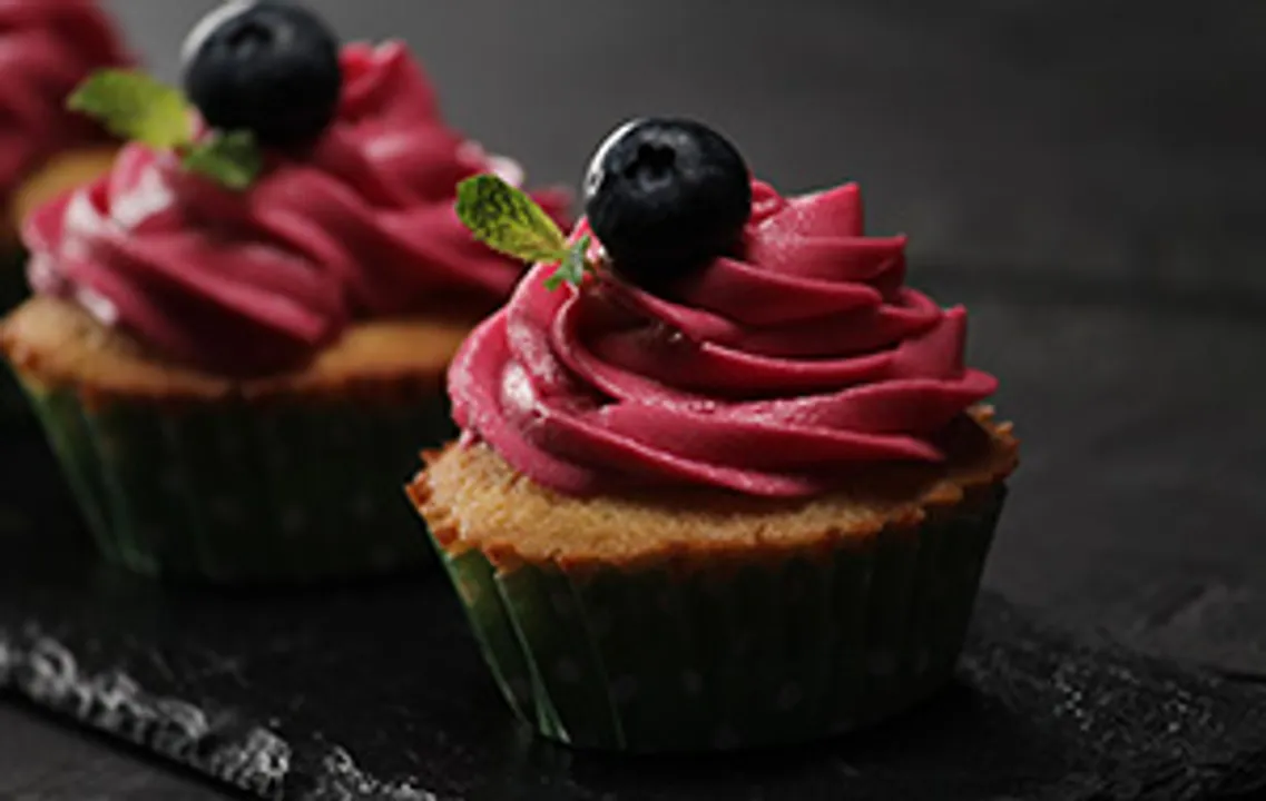 Orange Cupcake with Red Wine Frosting