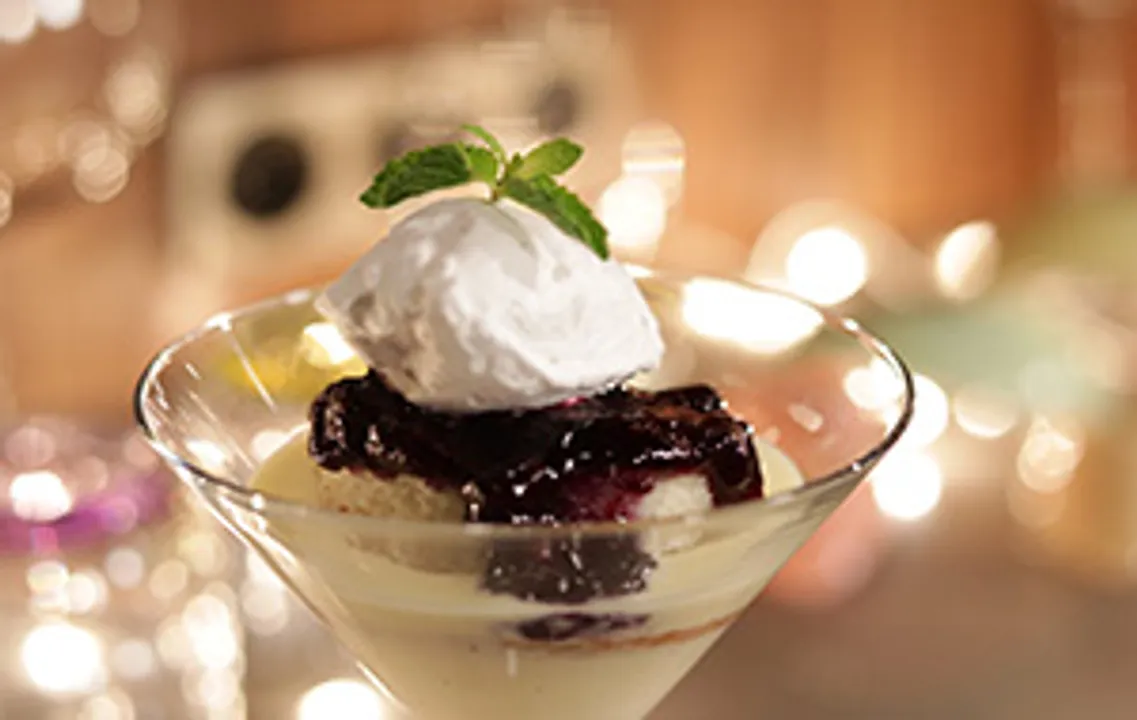 Angel Food Cake with Creme Anglaise