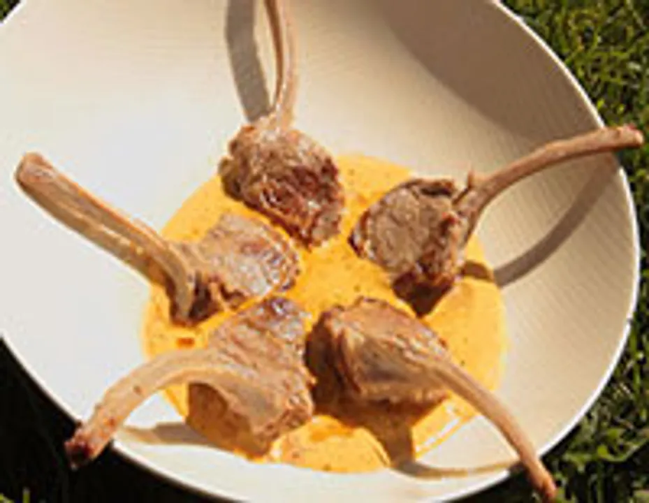 Lamb Popsicles in Cream Sauce