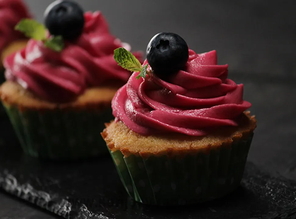 Orange Cupcake with Red Wine Frosting