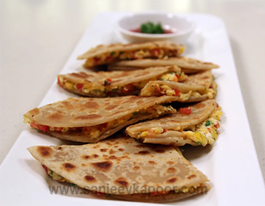 Jain Corn Paneer Quesadilla