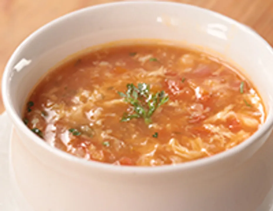Tomato Egg Drop Soup - SK Khazana