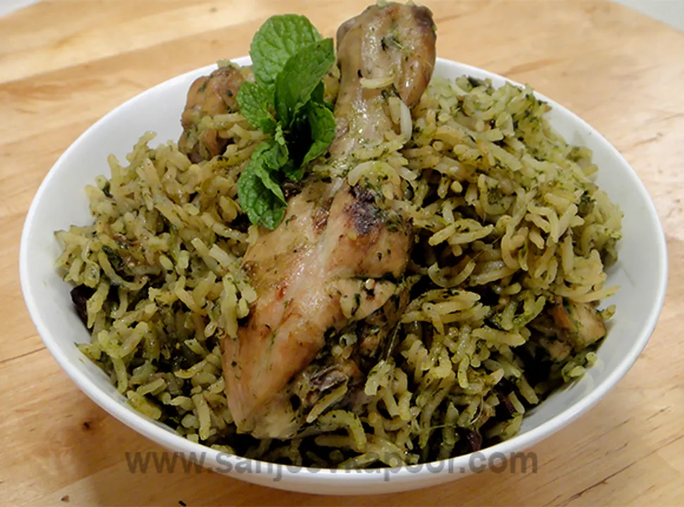 Green Masala Chicken Pulao