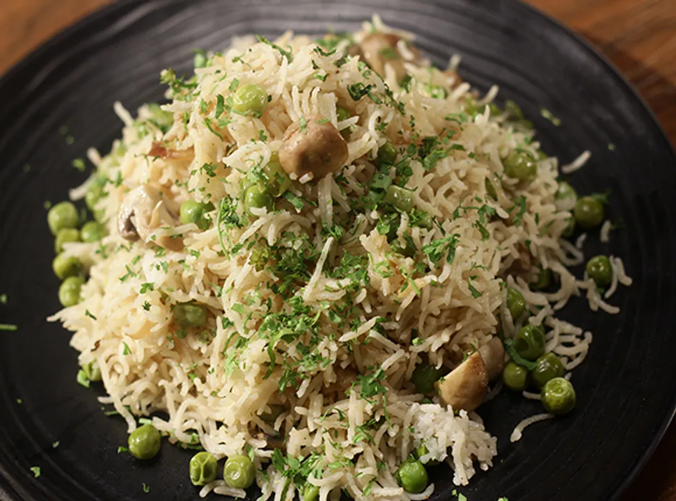 Mushroom Peas Pulao - SK Khazana