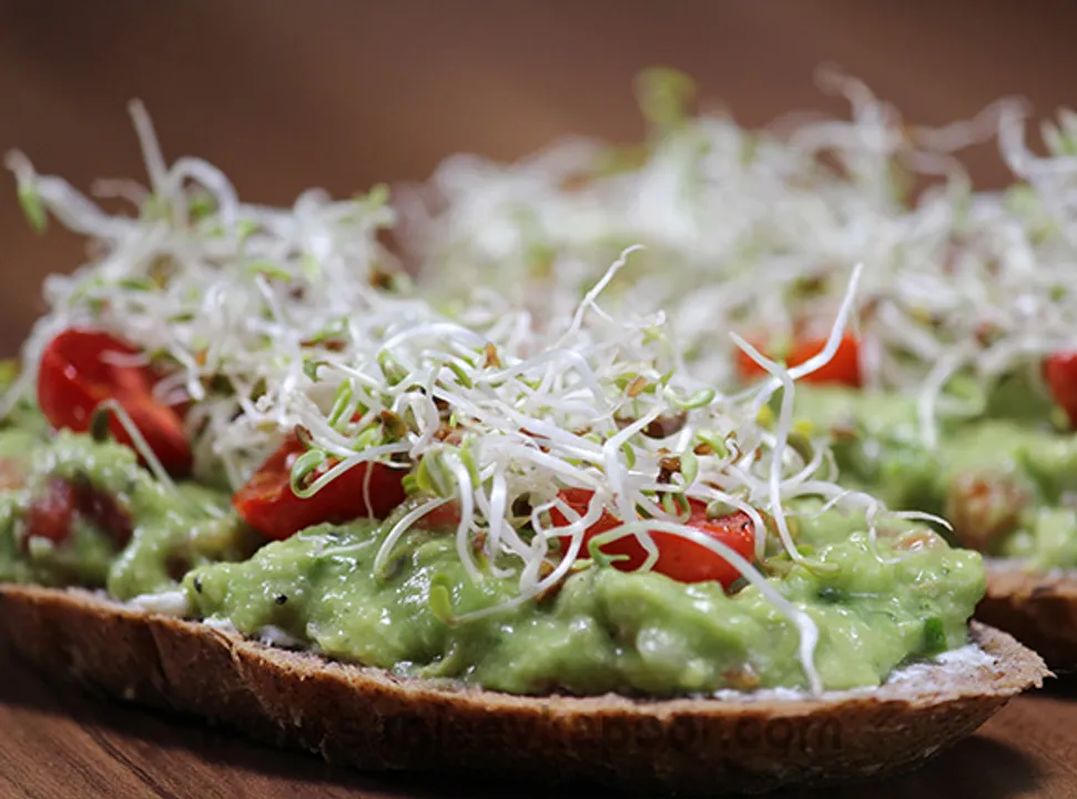 Roasted Cherry Tomato and Guacamole Sandwich