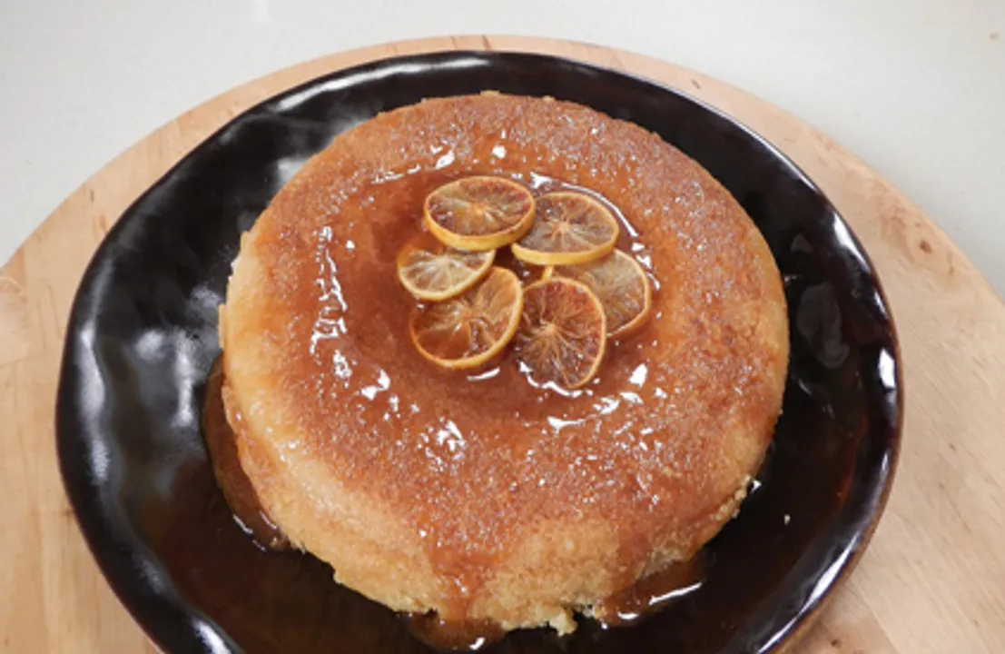 Steamed Semolina Cake with Lemon Syrup