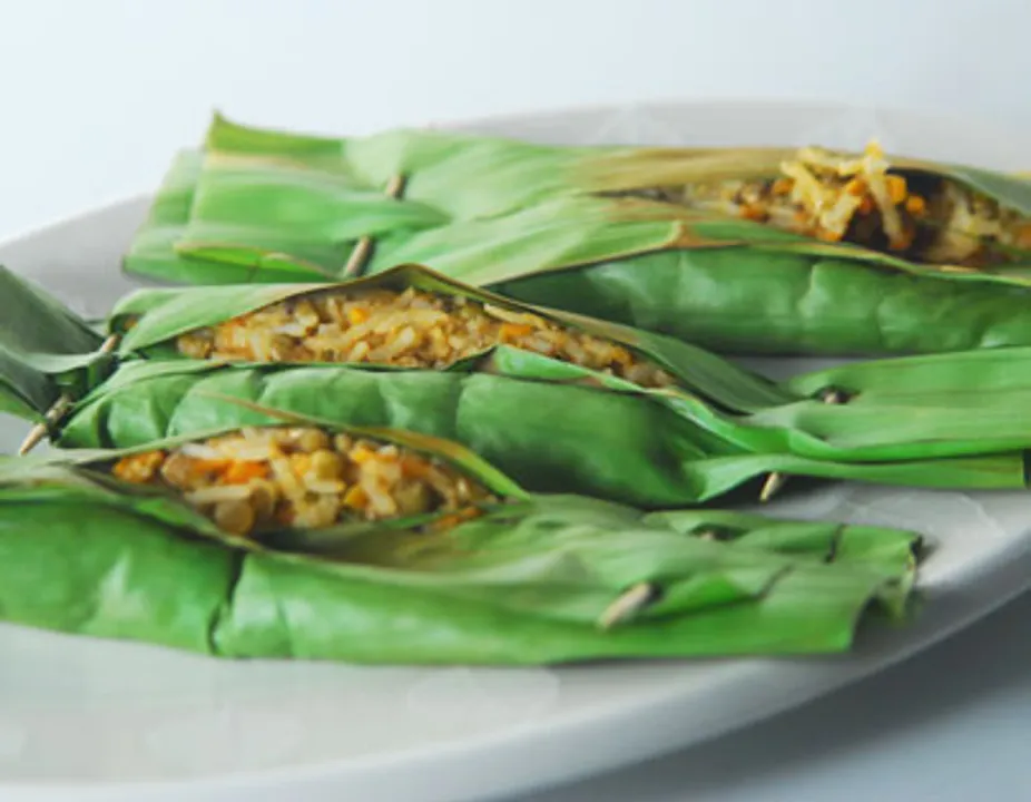Rice Packets In Banana Leaf