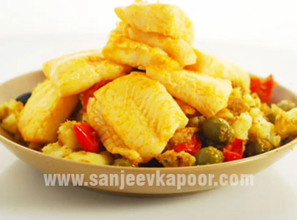 Chilli Fish with Crushed Potatoes