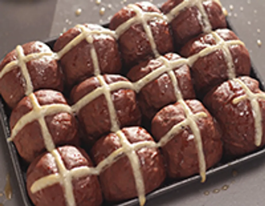 Chocolate Hot Cross Buns - SK Khazana