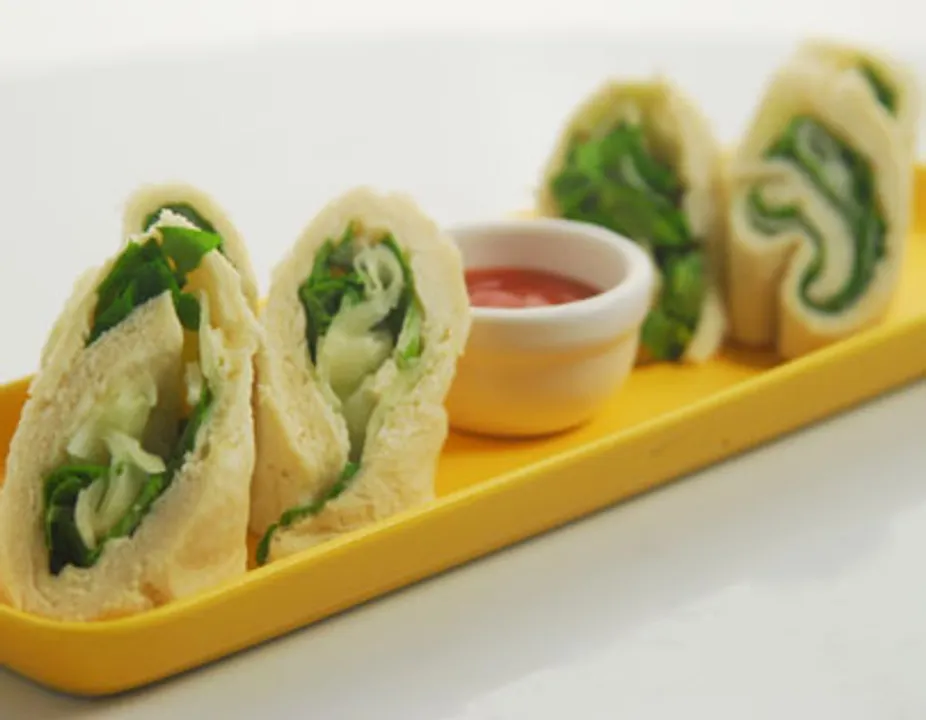 Cucumber and Arugula Pinwheel Sandwiches