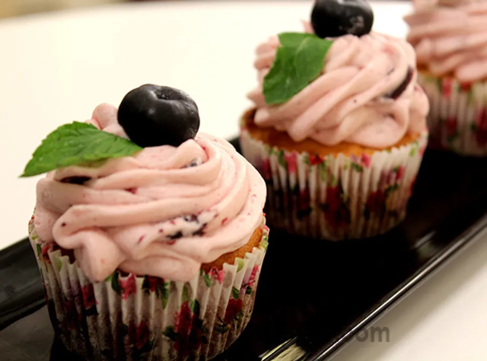 Blueberry Cupcakes with Blueberry Frosting