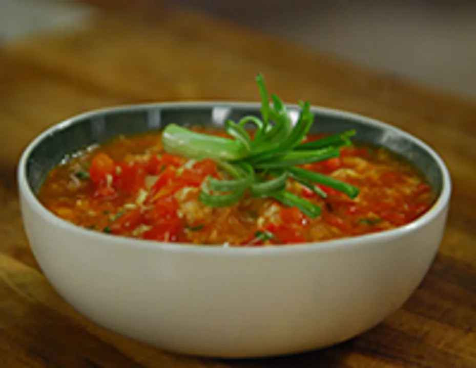 Tomato Egg Drop Noodle Soup - Cook Smart