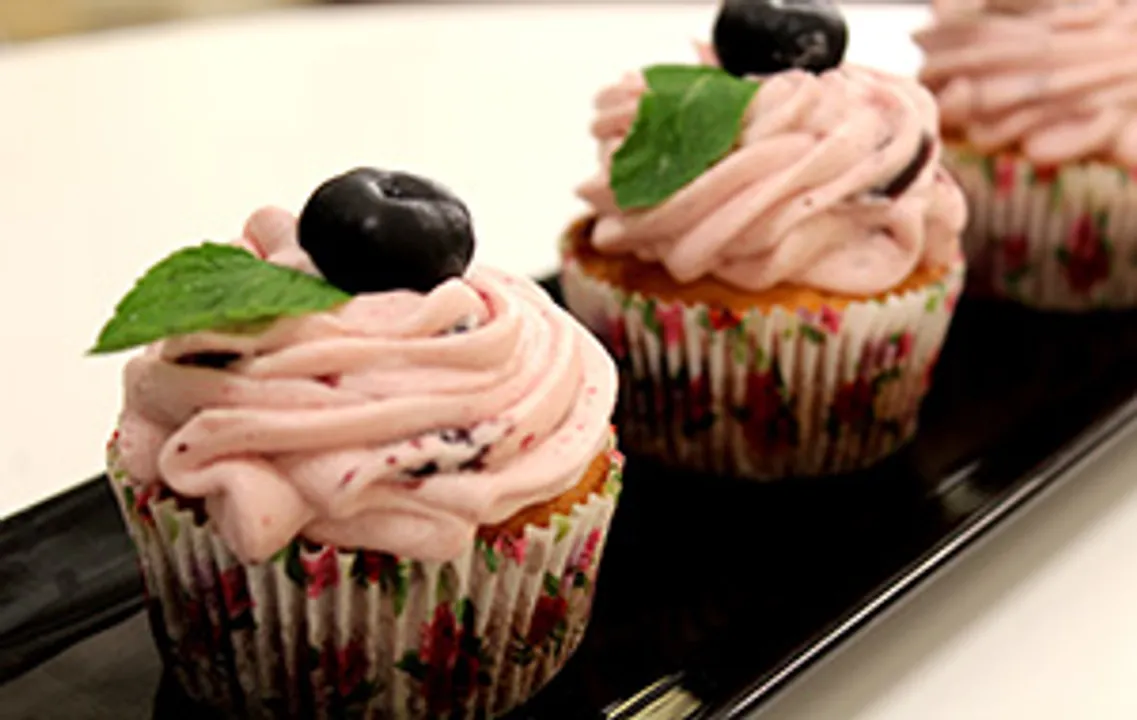 Blueberry Cupcakes with Blueberry Frosting