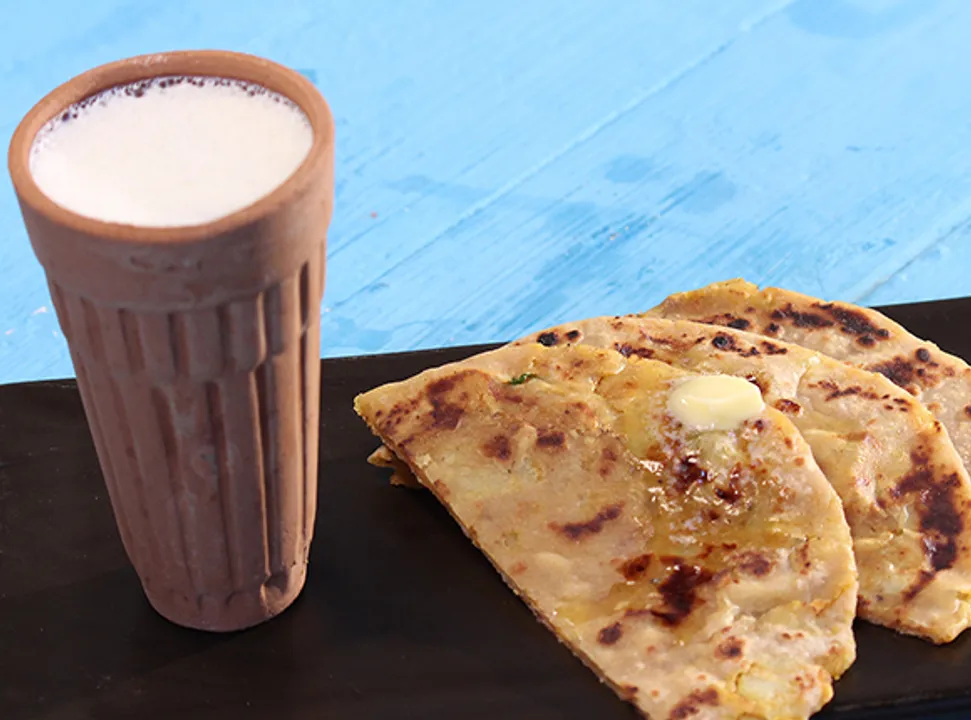 Aloo Parantha with Lassi-SK Khazana