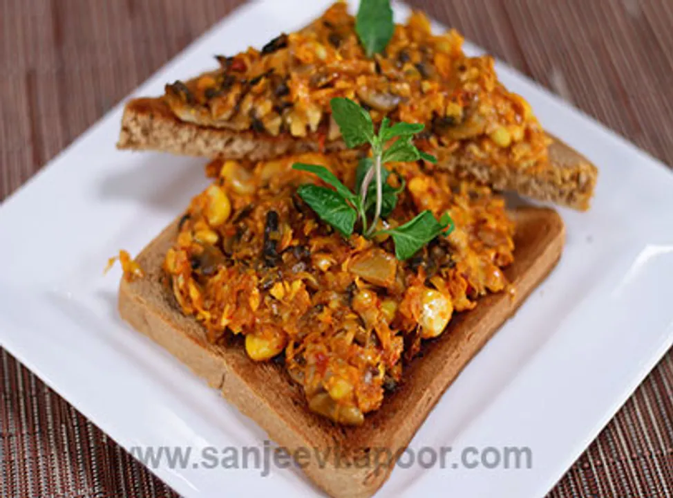 Corn Mushroom on Toast