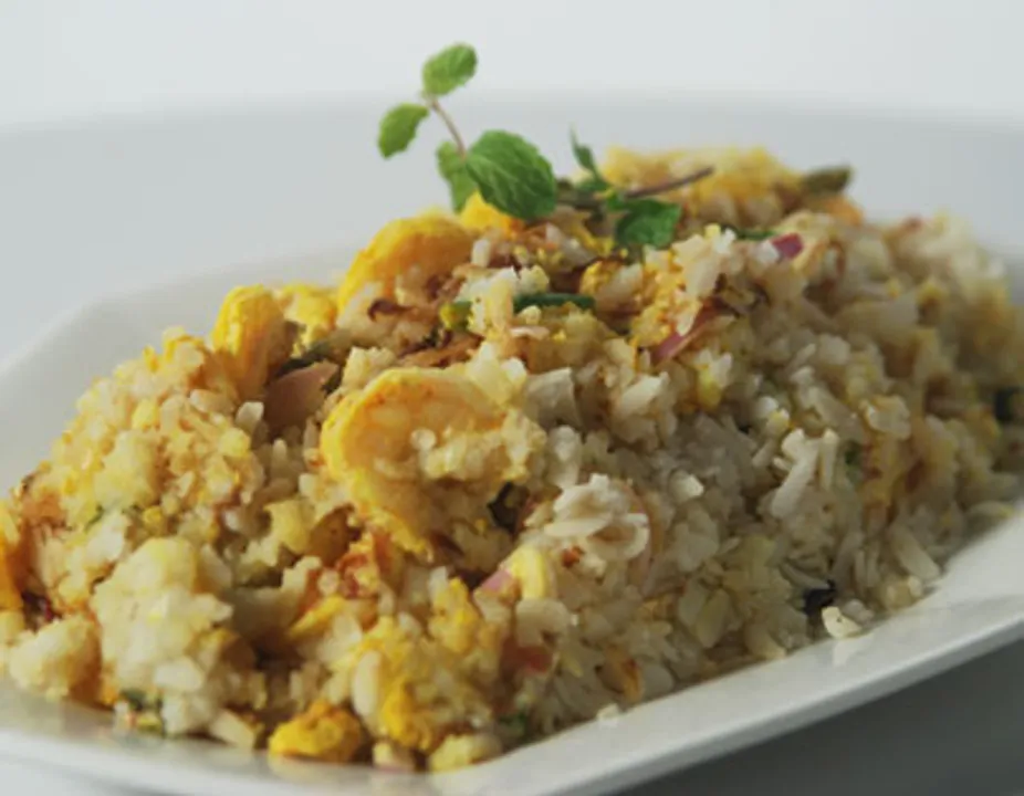 Poha Prawn Biryani