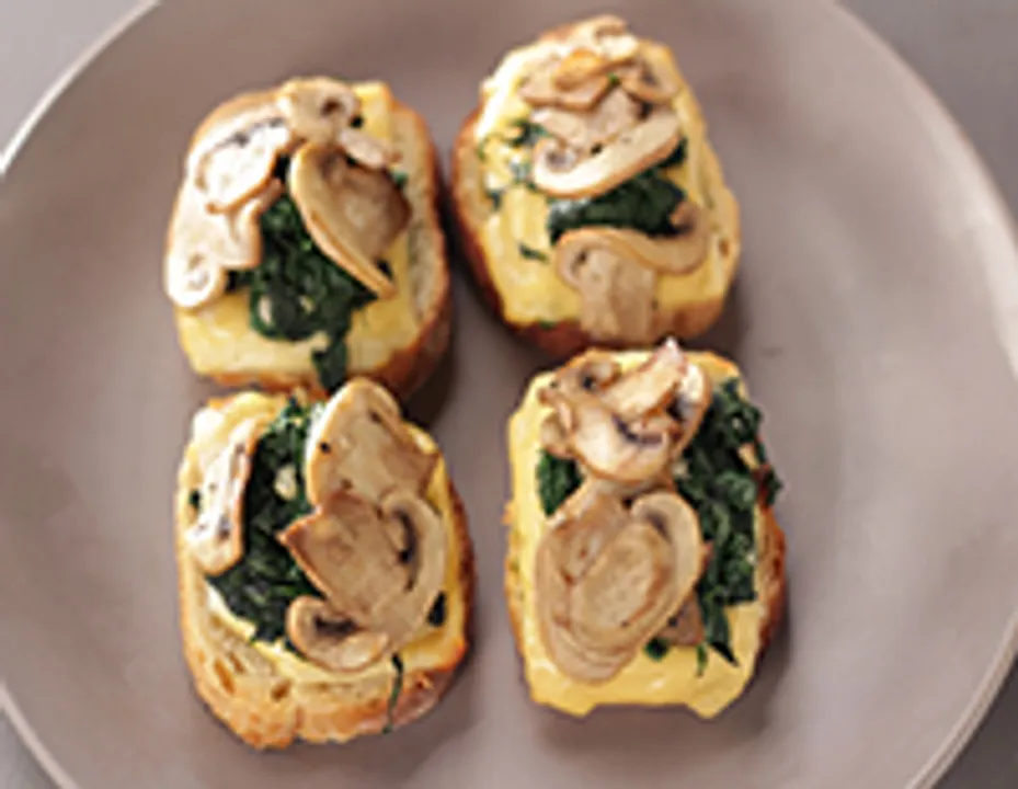 Spinach Mushroom Bruschetta-SK Khazana