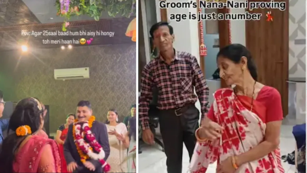 Elderly couple grooving to Bollywood hits. IG