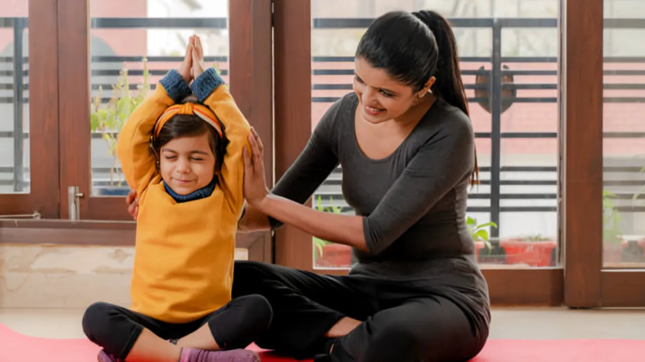 children kids yoga posture sports healthy habits routine fitness parenting