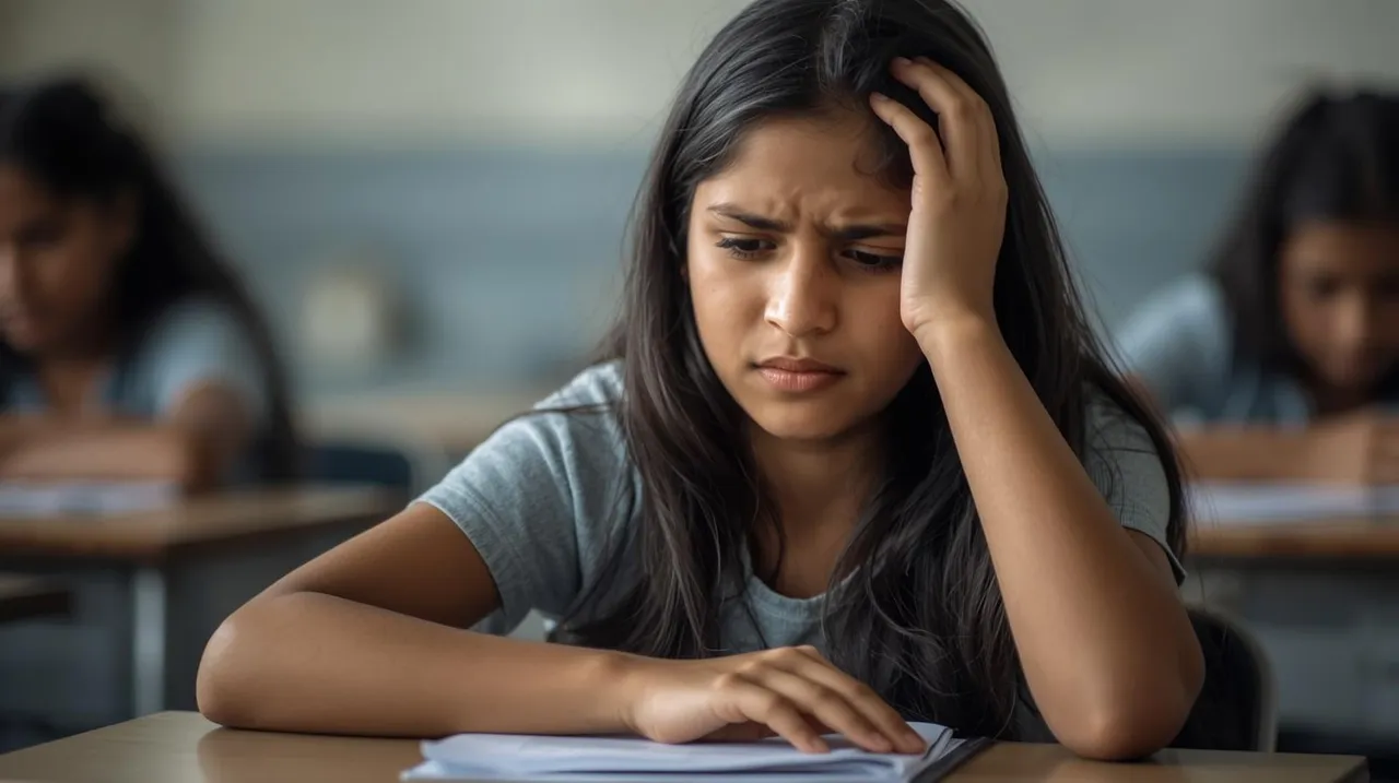 indian student having period pain in class