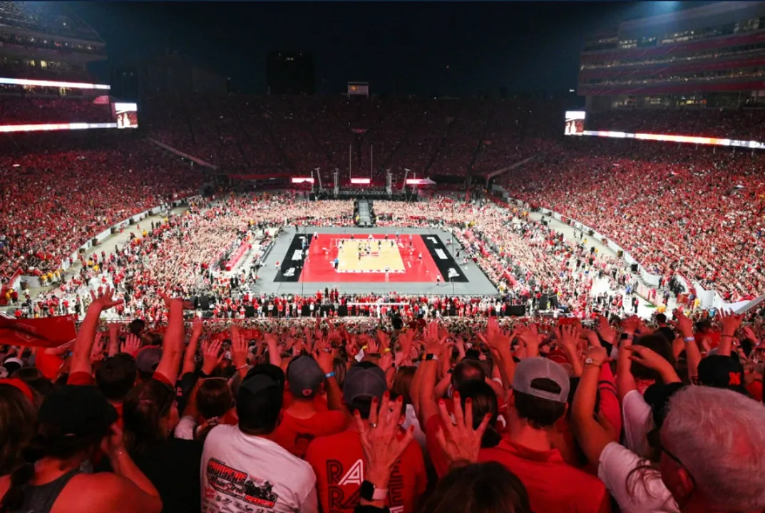 nbc.news nebraska volleyball game world record crowd womens sport event