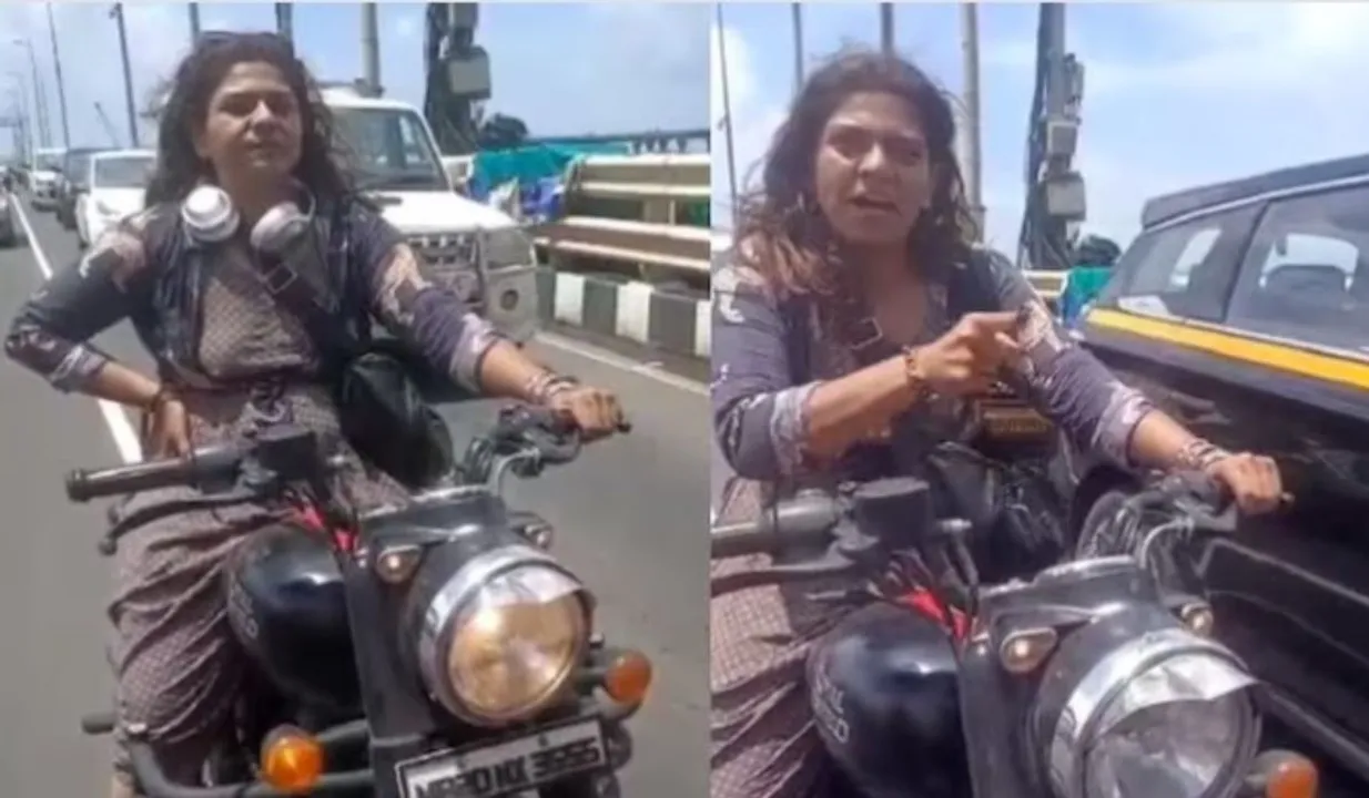 Woman Biker Threatens Traffic Police In Mumbai