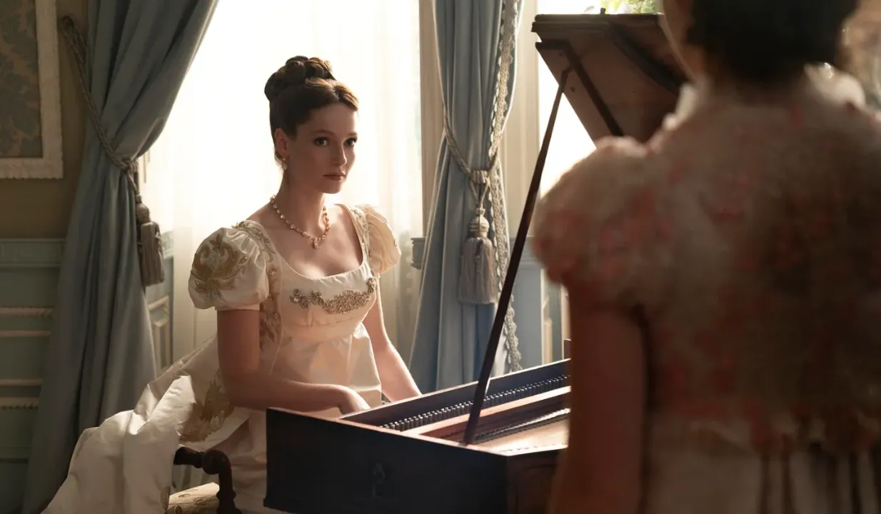 Hannah Dodd as Francesca Bridgerton in episode 301 of Bridgerton. Cr. LIAM DANIEL/NETFLIX