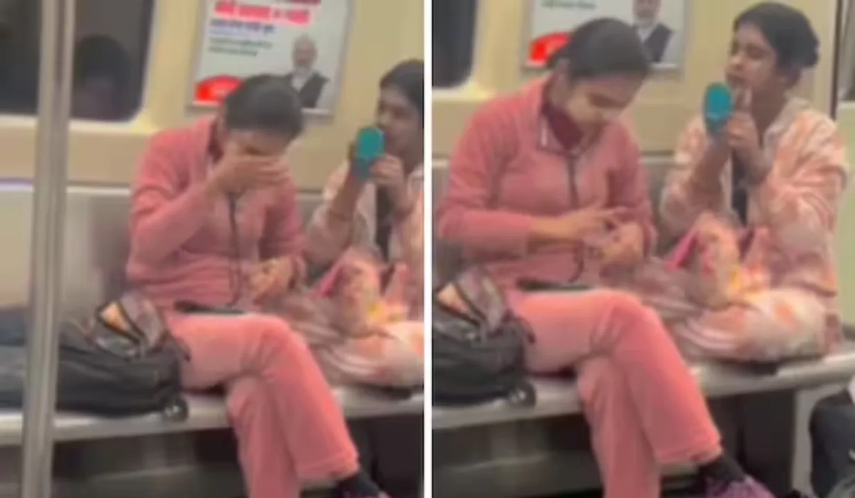 Viral Video of Two Women Doing Makeup in the Metro Sparks Reactions