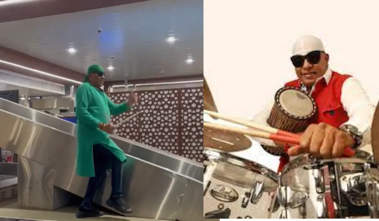Sivamani at Kochi airport