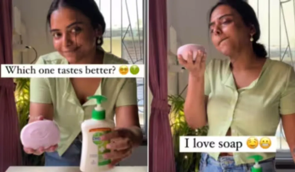 Video Of Woman Eating Soap