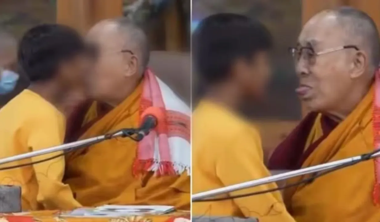 child sex abuse, Dalai Lama Kissing Minor Boy On Lips