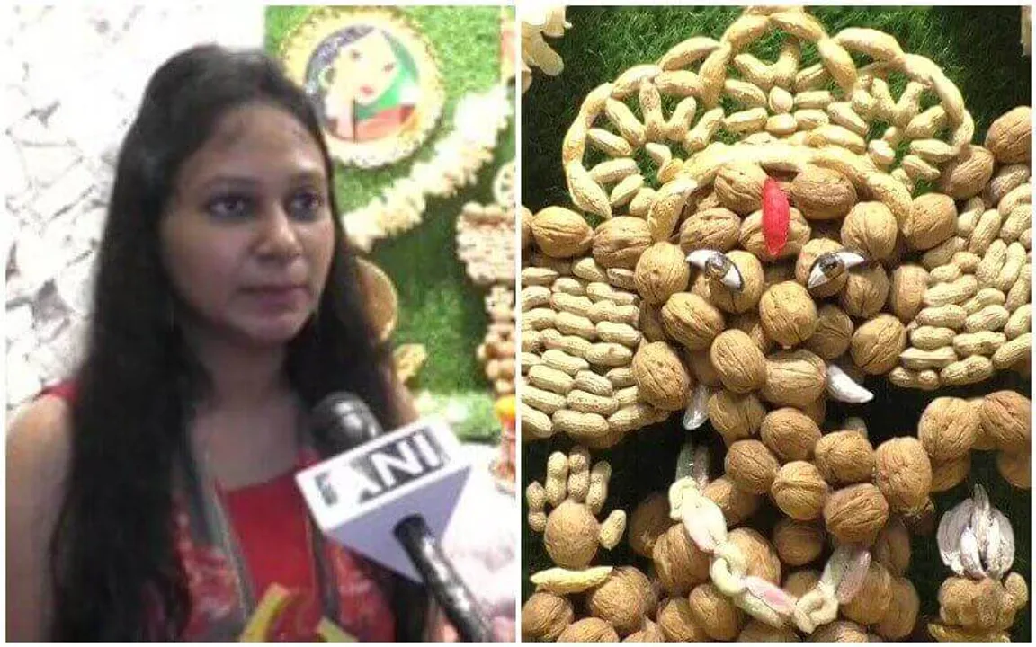 Eco-friendly Lord Ganesha idol of dry fruits