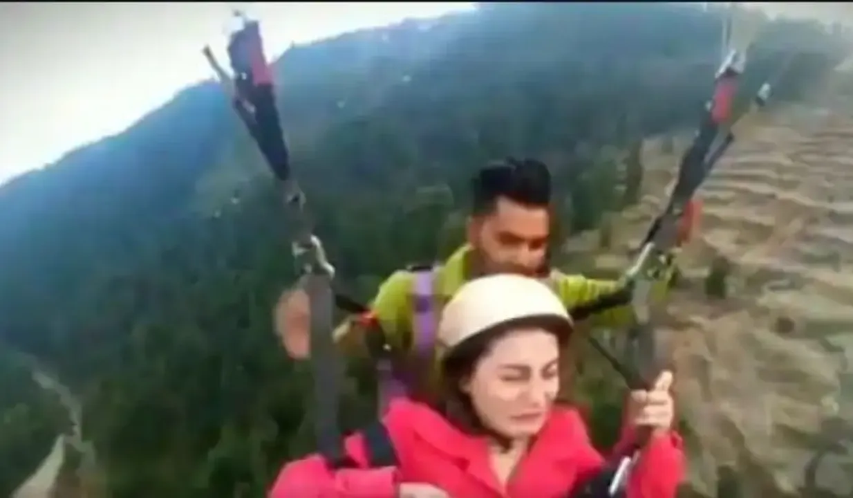 woman paragliding