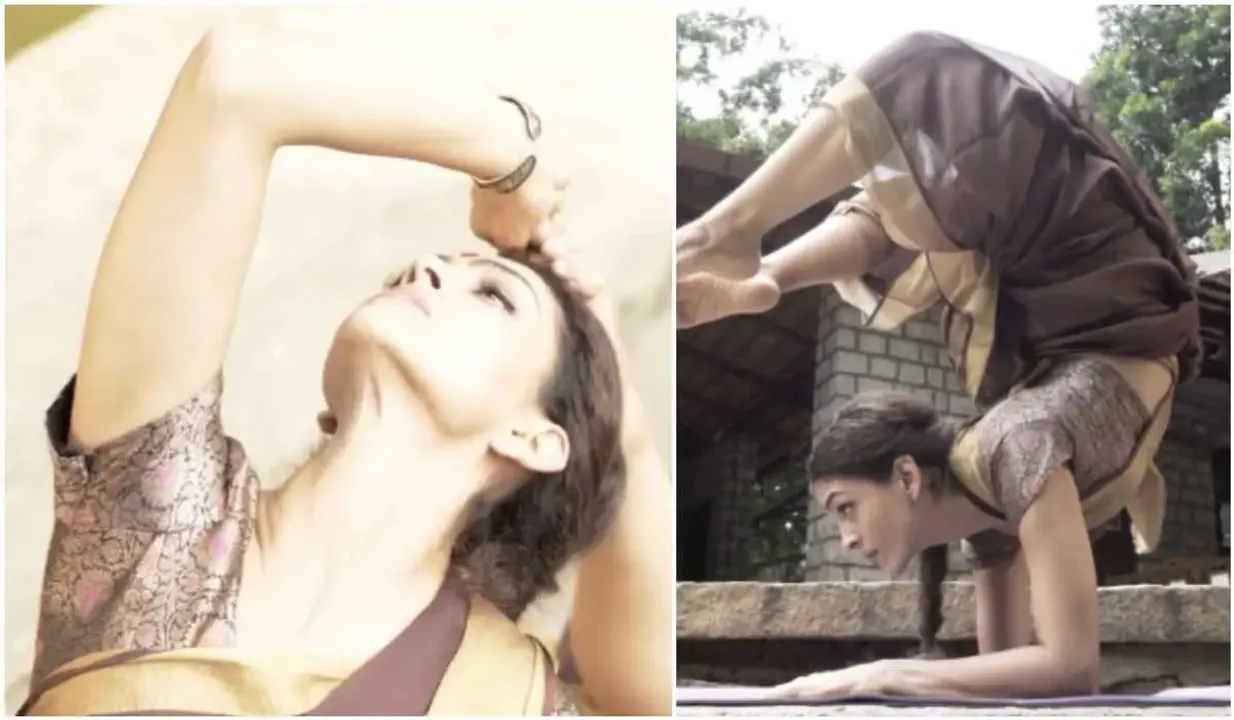yoga in saree
