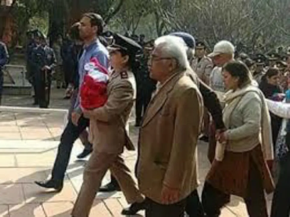 Martyred Commander Wife With Newborn Baby Walks Husband Funeral
