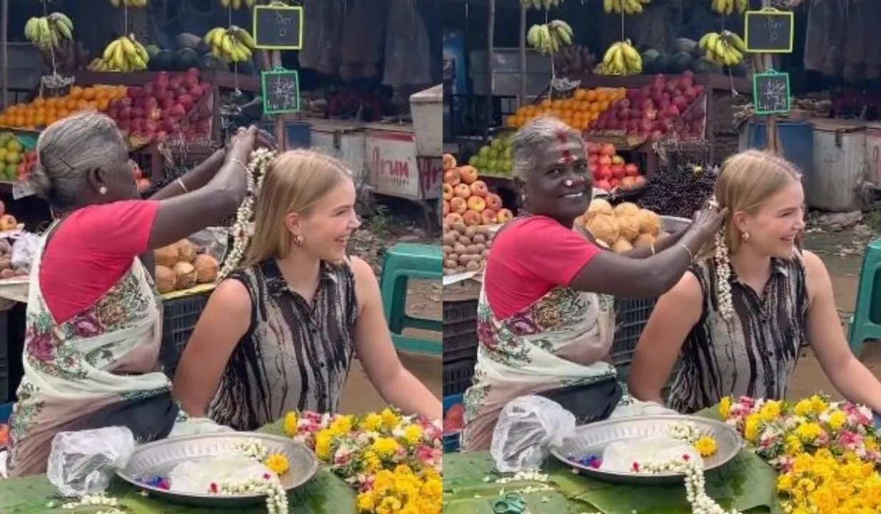 UK Journalist With Locals In Tamil Nadu